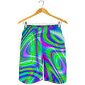 Neon Green Psychedelic Trippy Print Men's Shorts