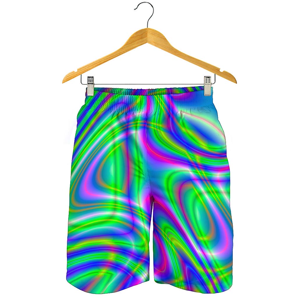 Neon Green Psychedelic Trippy Print Men's Shorts