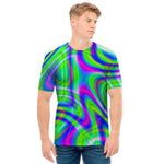 Neon Green Psychedelic Trippy Print Men's T-Shirt