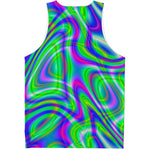 Neon Green Psychedelic Trippy Print Men's Tank Top