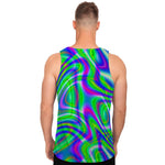 Neon Green Psychedelic Trippy Print Men's Tank Top