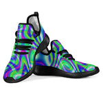 Neon Green Psychedelic Trippy Print Mesh Knit Shoes GearFrost