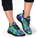 Neon Green Psychedelic Trippy Print Mesh Knit Shoes GearFrost