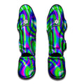 Neon Green Psychedelic Trippy Print Muay Thai Shin Guards