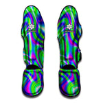 Neon Green Psychedelic Trippy Print Muay Thai Shin Guard