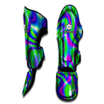 Neon Green Psychedelic Trippy Print Muay Thai Shin Guard