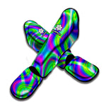 Neon Green Psychedelic Trippy Print Muay Thai Shin Guard