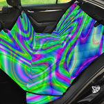 Neon Green Psychedelic Trippy Print Pet Car Back Seat Cover