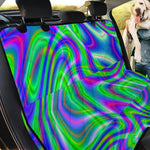 Neon Green Psychedelic Trippy Print Pet Car Back Seat Cover