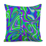 Neon Green Psychedelic Trippy Print Pillow Cover