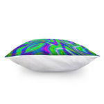 Neon Green Psychedelic Trippy Print Pillow Cover