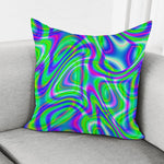 Neon Green Psychedelic Trippy Print Pillow Cover