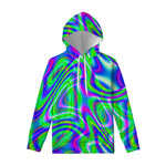 Neon Green Psychedelic Trippy Print Pullover Hoodie