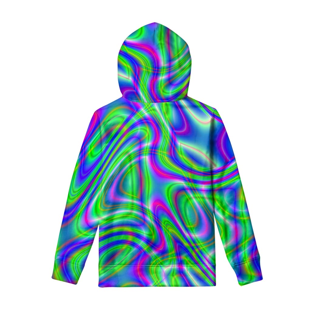 Neon Green Psychedelic Trippy Print Pullover Hoodie