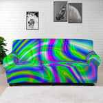 Neon Green Psychedelic Trippy Print Sofa Cover