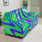 Neon Green Psychedelic Trippy Print Sofa Cover