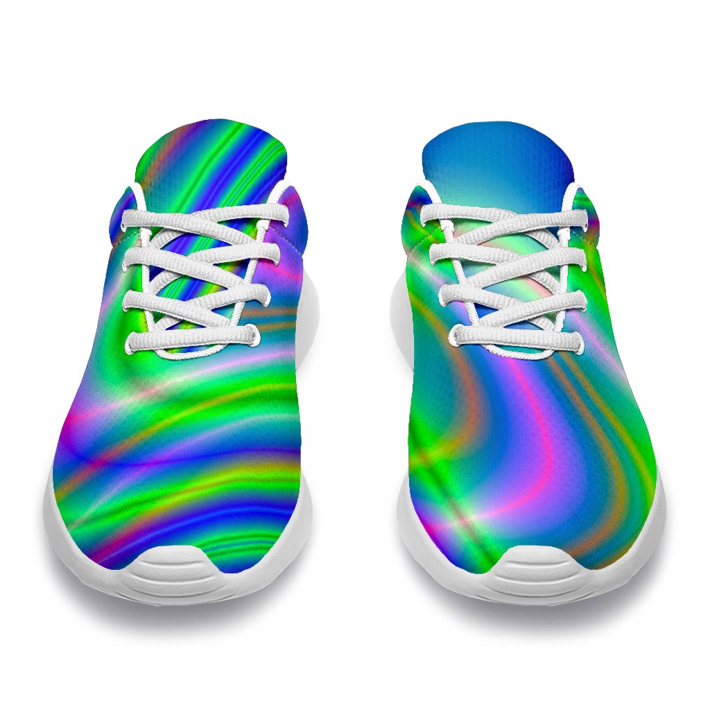 Neon Green Psychedelic Trippy Print Sport Shoes GearFrost