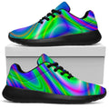 Neon Green Psychedelic Trippy Print Walking Shoes