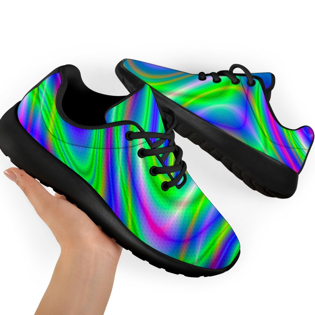 Neon Green Psychedelic Trippy Print Sport Shoes GearFrost