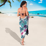 Neon Hibiscus Tropical Pattern Print Beach Sarong Wrap