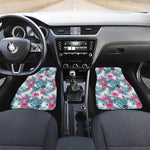 Neon Hibiscus Tropical Pattern Print Front Car Floor Mats