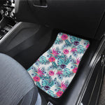 Neon Hibiscus Tropical Pattern Print Front Car Floor Mats