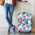 Neon Hibiscus Tropical Pattern Print Luggage Cover