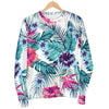 Neon Hibiscus Tropical Pattern Print Men's Crewneck Sweatshirt GearFrost