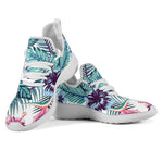 Neon Hibiscus Tropical Pattern Print Mesh Knit Shoes GearFrost