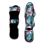 Neon Hibiscus Tropical Pattern Print Muay Thai Shin Guard