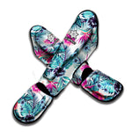 Neon Hibiscus Tropical Pattern Print Muay Thai Shin Guard