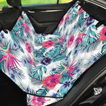 Neon Hibiscus Tropical Pattern Print Pet Car Back Seat Cover
