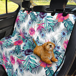 Neon Hibiscus Tropical Pattern Print Pet Car Back Seat Cover