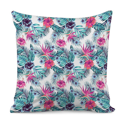 Neon Hibiscus Tropical Pattern Print Pillow Cover