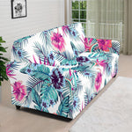 Neon Hibiscus Tropical Pattern Print Sofa Cover