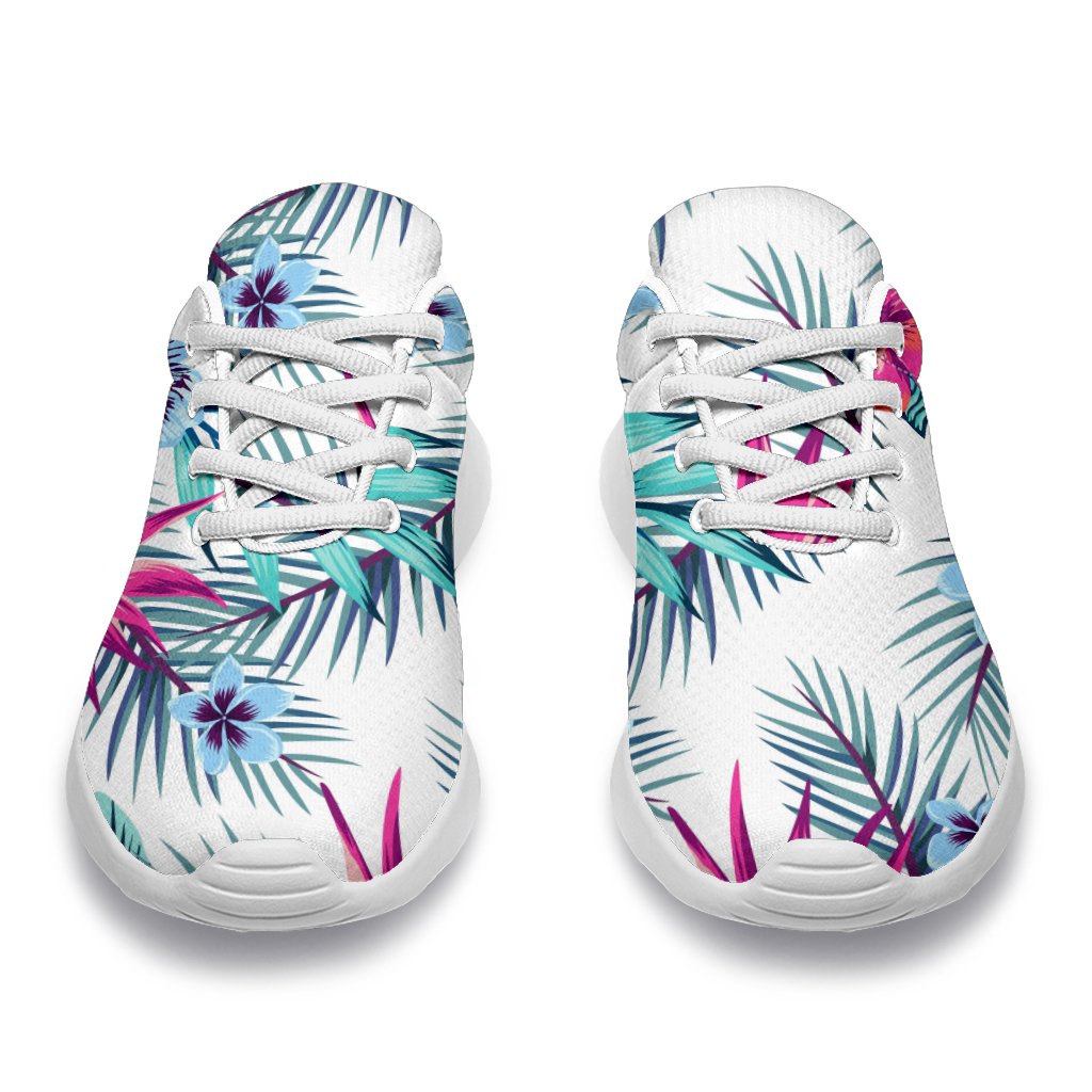 Neon Hibiscus Tropical Pattern Print Sport Shoes GearFrost