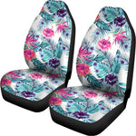 Neon Hibiscus Tropical Pattern Print Universal Fit Car Seat Covers