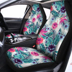 Neon Hibiscus Tropical Pattern Print Universal Fit Car Seat Covers