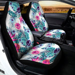 Neon Hibiscus Tropical Pattern Print Universal Fit Car Seat Covers