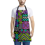 Neon Native Aztec Pattern Print Apron