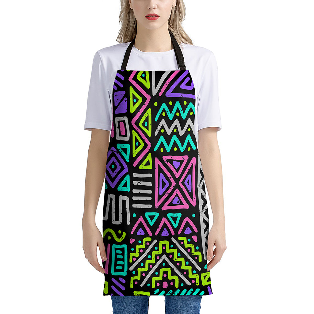 Neon Native Aztec Pattern Print Apron