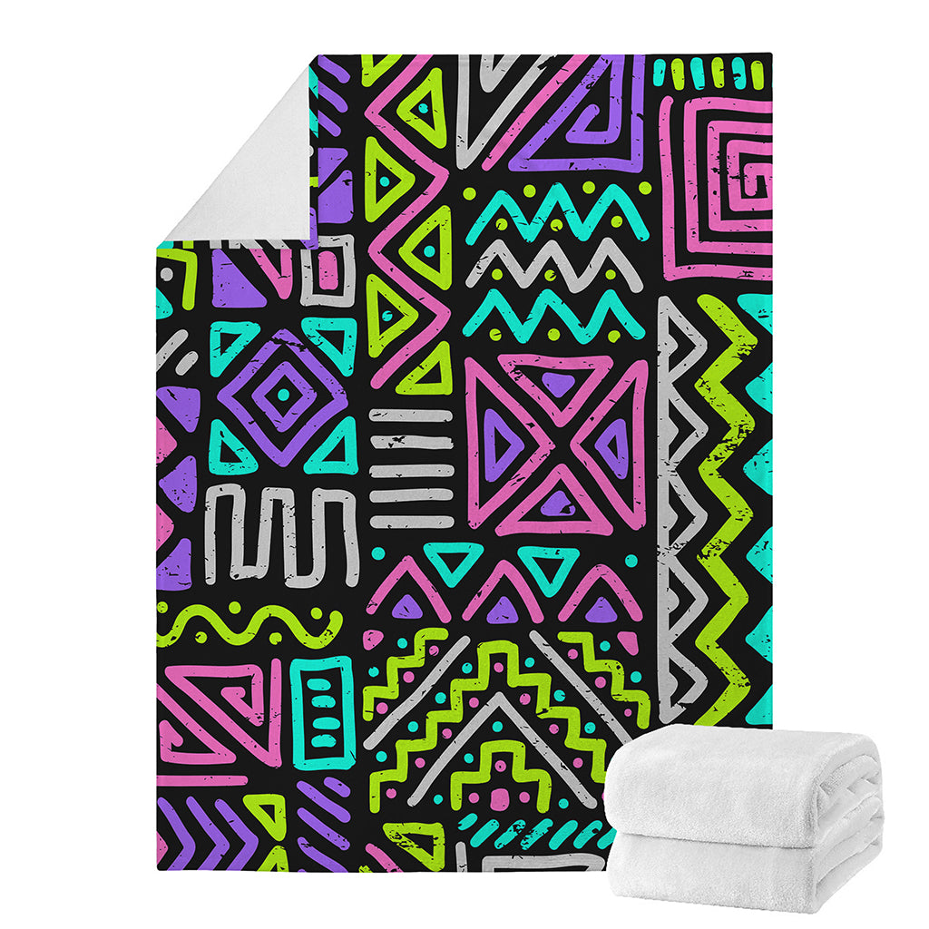 Neon Native Aztec Pattern Print Blanket