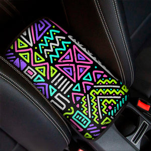 Neon Native Aztec Pattern Print Car Center Console Cover