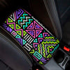 Neon Native Aztec Pattern Print Car Center Console Cover