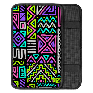 Neon Native Aztec Pattern Print Car Center Console Cover