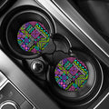 Neon Native Aztec Pattern Print Car Coasters
