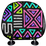 Neon Native Aztec Pattern Print Car Headrest Covers