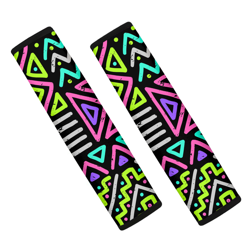 Neon Native Aztec Pattern Print Car Seat Belt Covers