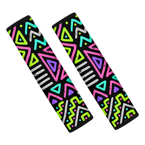 Neon Native Aztec Pattern Print Car Seat Belt Covers