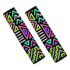 Neon Native Aztec Pattern Print Car Seat Belt Covers